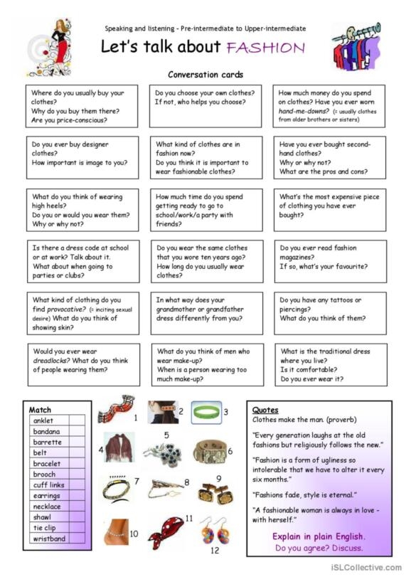 worksheets for fashion designers