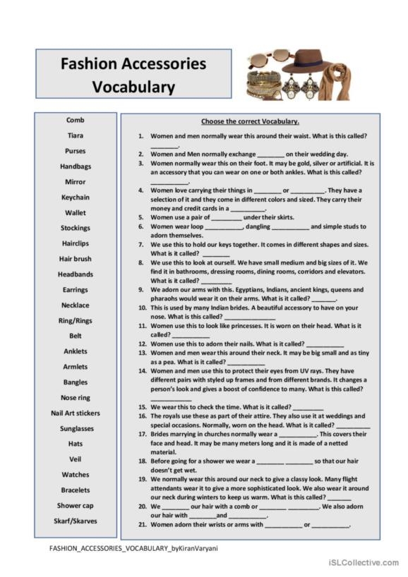 1 171 Fashion English ESL Worksheets Pdf Doc