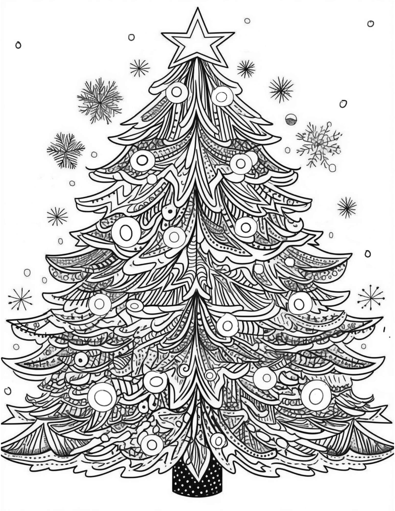 10 Christmas Tree Coloring Pages Printable For Adults