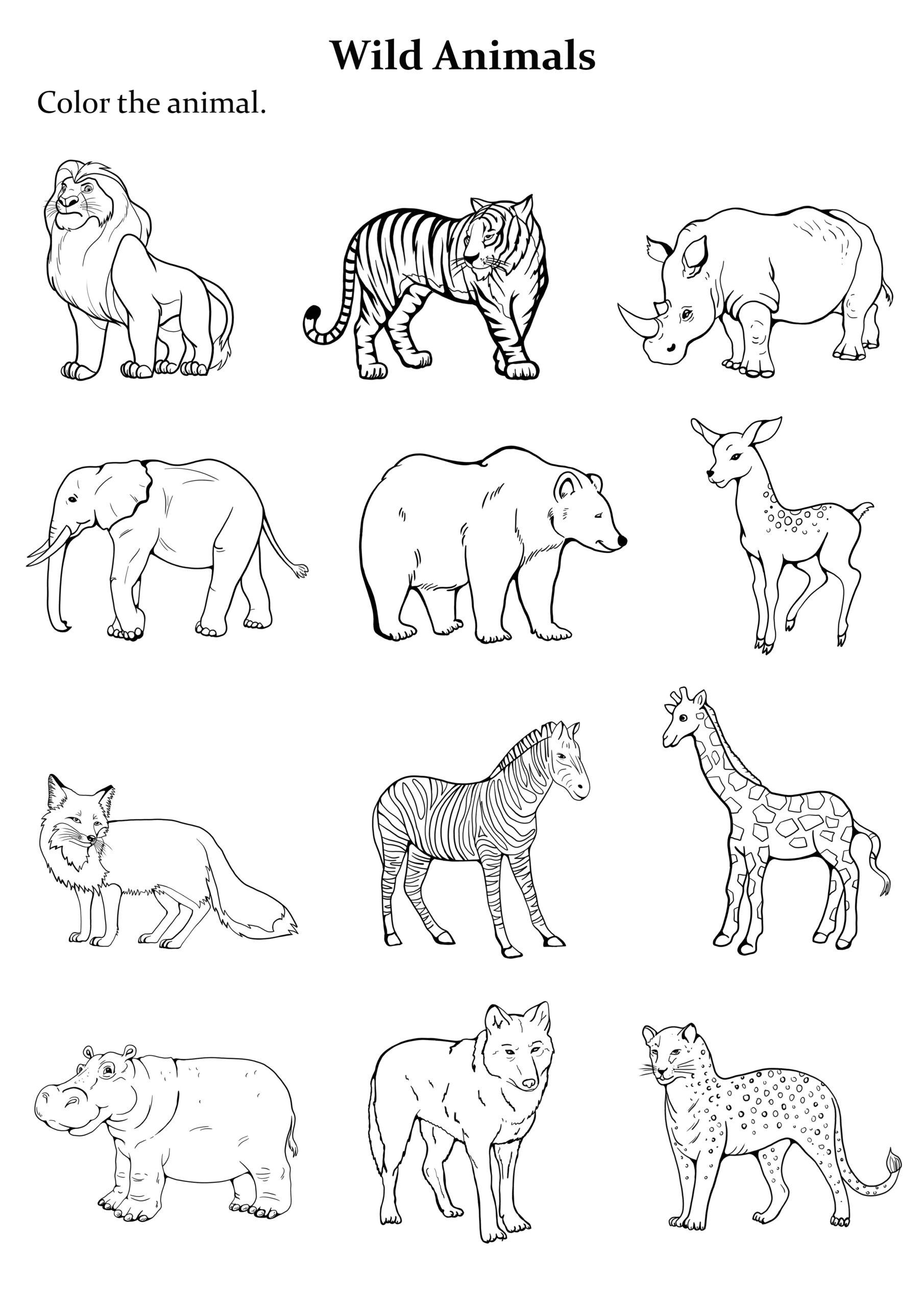 free printable coloring pages animals