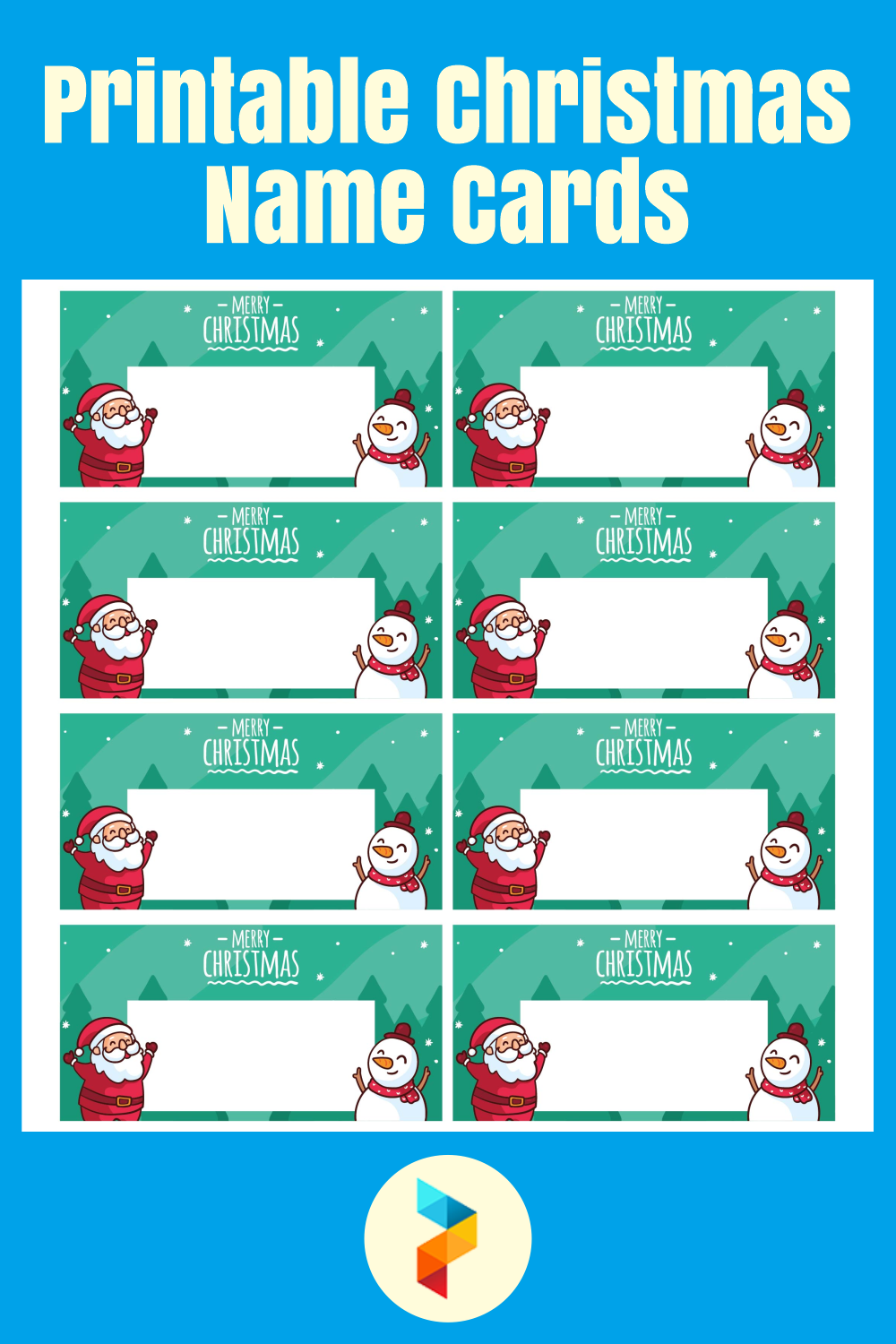 free printable christmas name cards