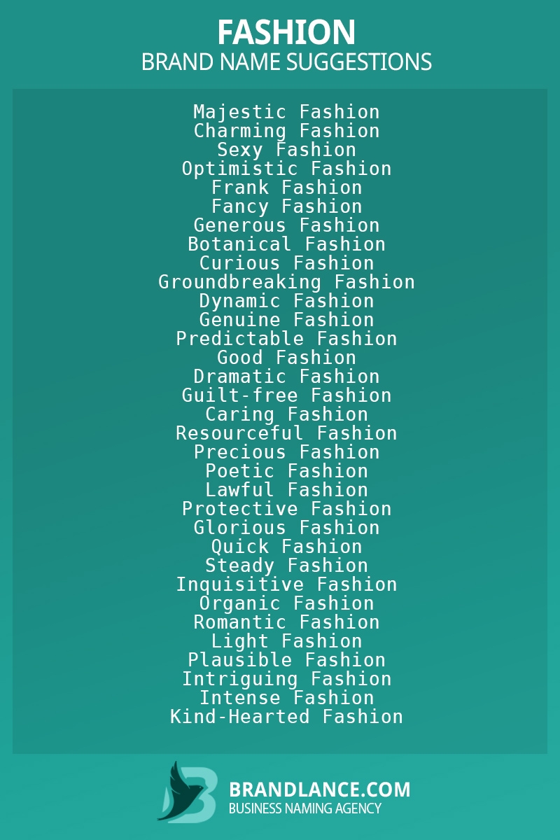 1100 Fashion Business Name Ideas List Generator 2025 