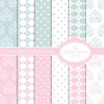 12 Elegant Digital Printable Backing Papers By FuzzyYarnCrochet Digital