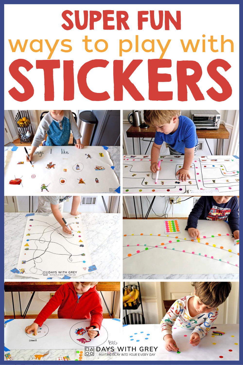 12 Sticker Activities Days With Grey
