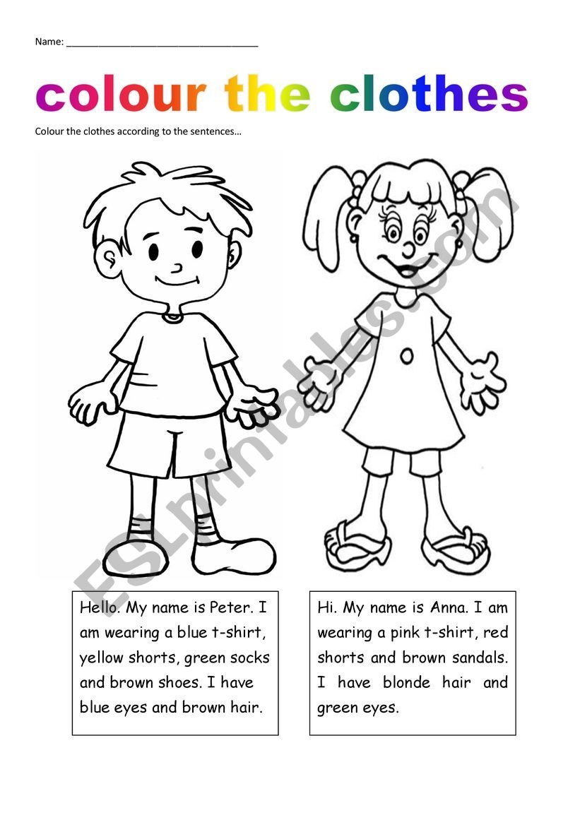 13 Best Images Of Printable Esl Worksheets Clothes Printable Esl Vrogue