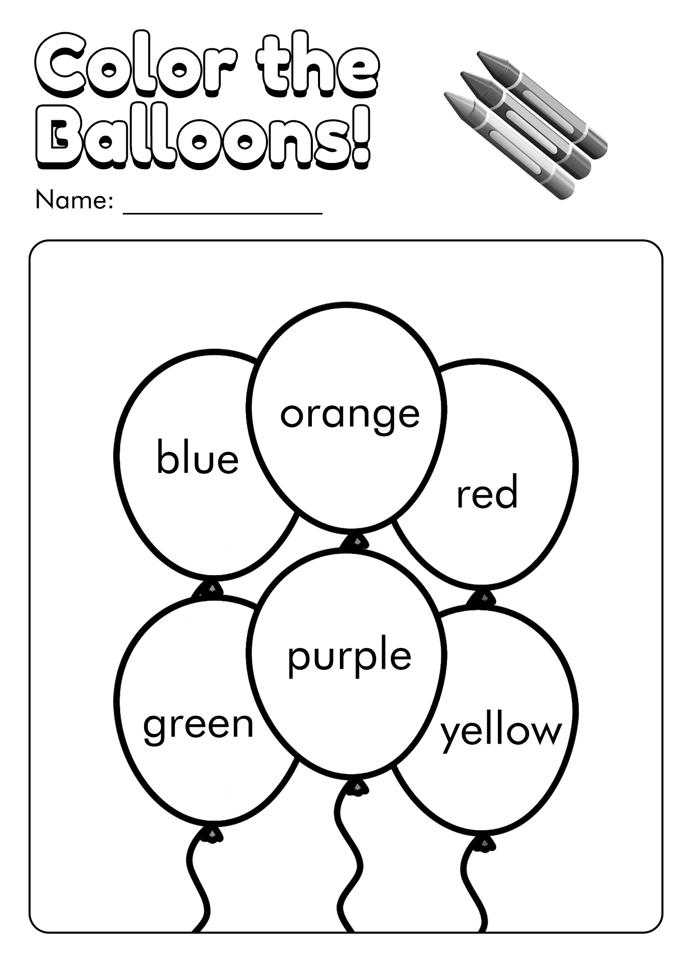 colors worksheet