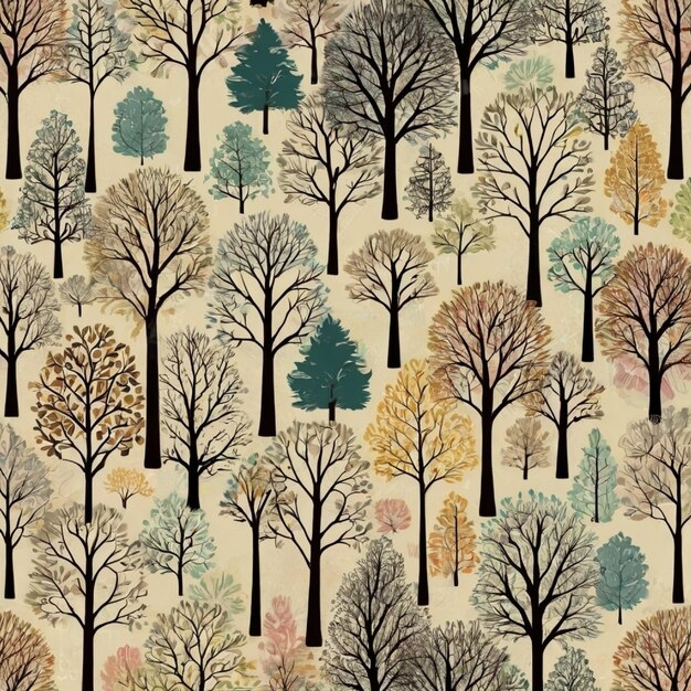 tree print wallpaper