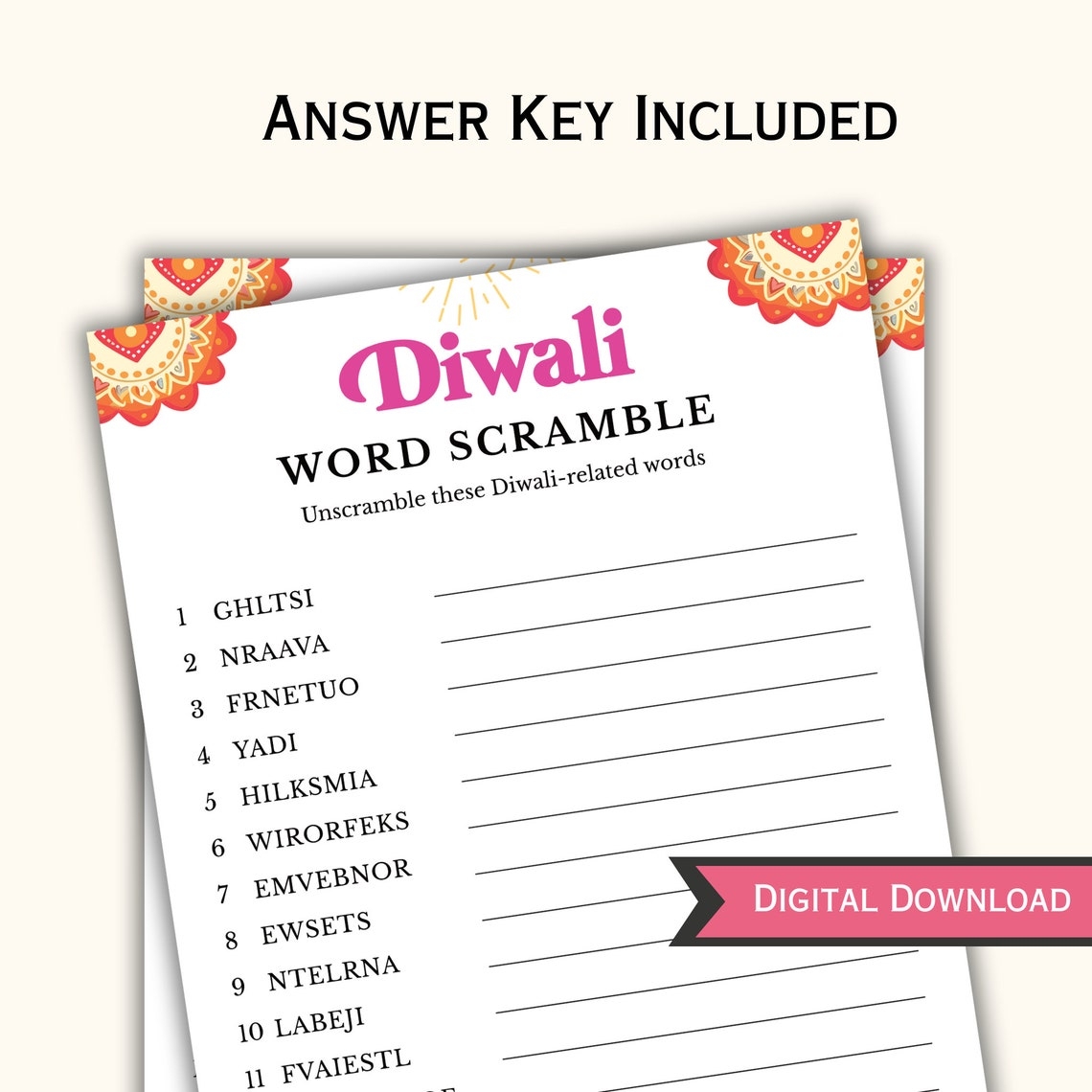 15 Diwali Games Bundle Printable Diwali Games For Kids Teens Adults 