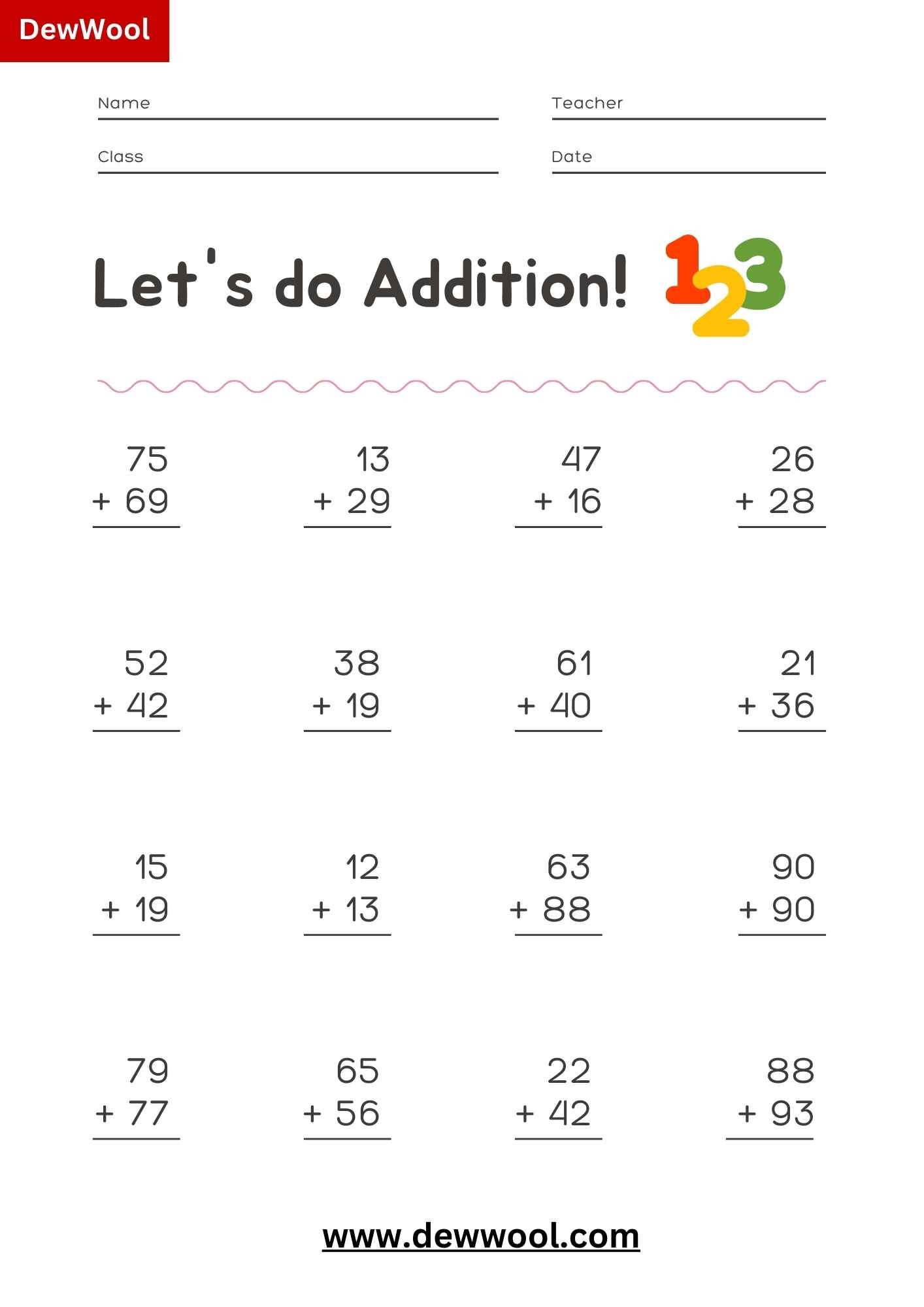 addition worksheets for grade 2