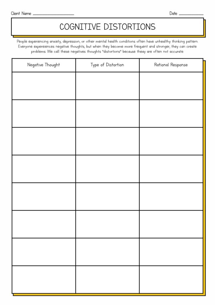 17 Cognitive Behavioral Thought Worksheets Cognitive Behavioral