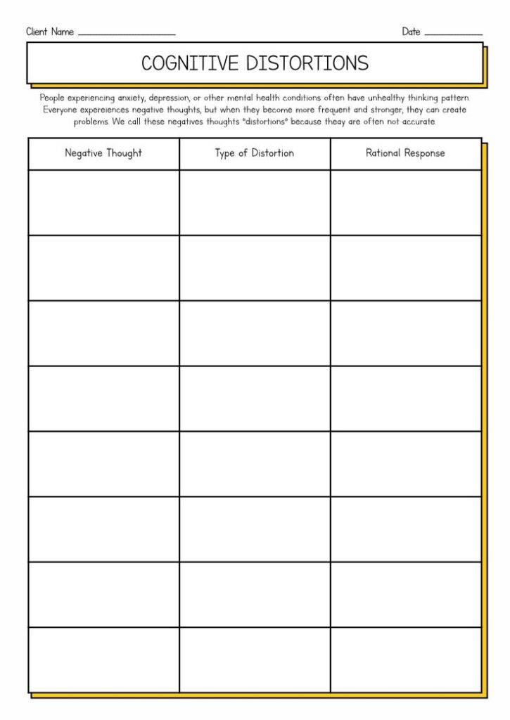 17 Cognitive Behavioral Thought Worksheets Cognitive Behavioral