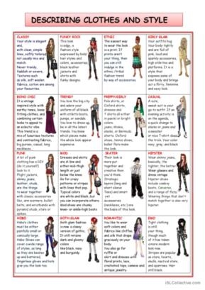 18 Fashion Styles English ESL Worksheets Pdf Doc Worksheets Library