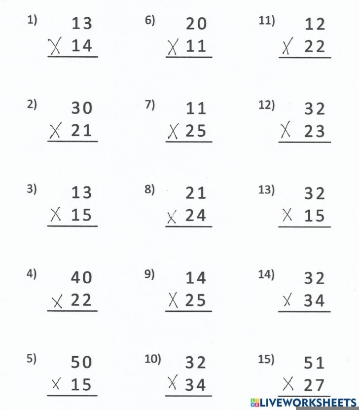 2 Digit Multiplication Worksheets For Grade 2 Multiplication Worksheets