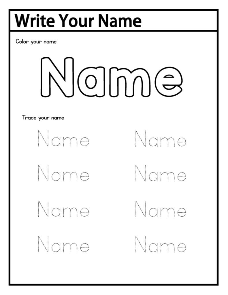 2 Free Name Tracing Worksheets For Preschool PDF Downloads