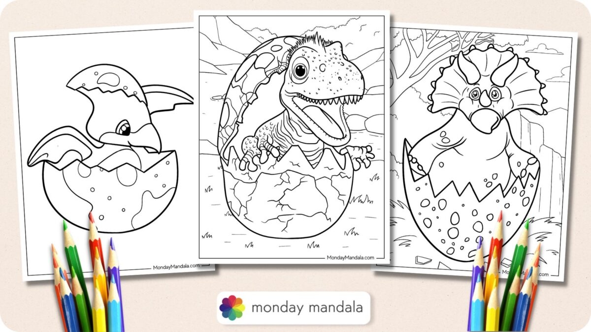 dinosaur free coloring pages