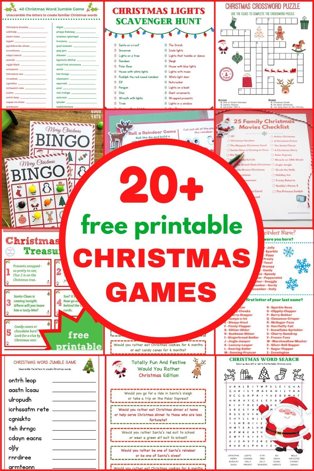 printable christmas games to play with family