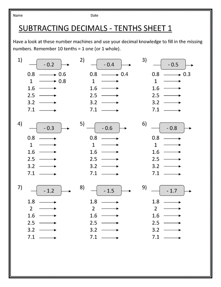 free mathematics worksheets