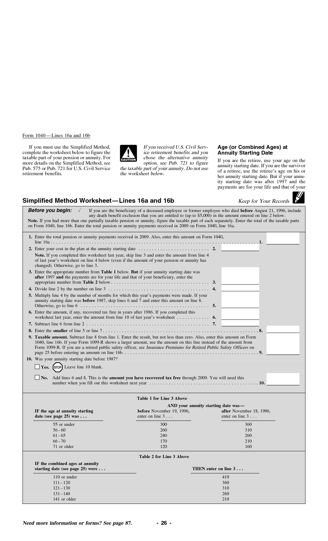 20 Simplified Method Worksheet