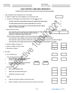 mass child support guidelines worksheet
