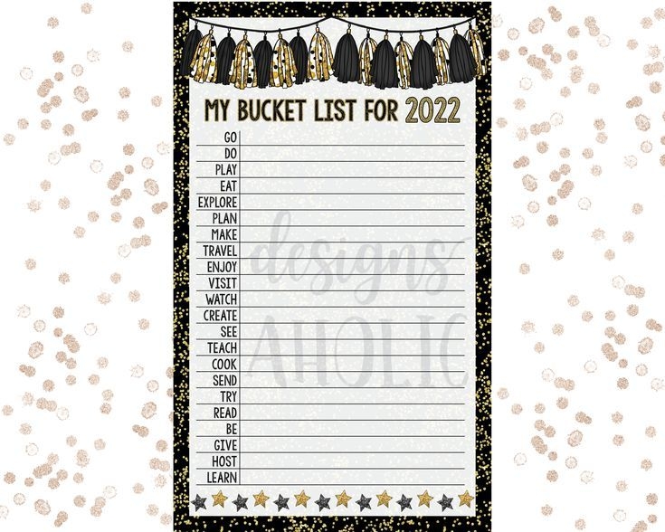 2023 Bucket List New Years Eve Bucket List Printable New Years 