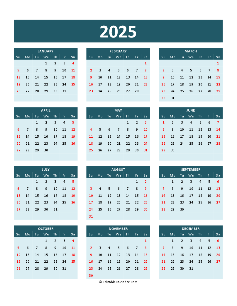 2025 Blank Calendar Printable Pdf Free Downloadable Images References 
