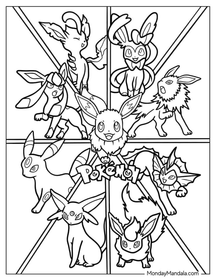 22 Eevee Coloring Pages Free PDF Printables Pokemon Coloring Pages