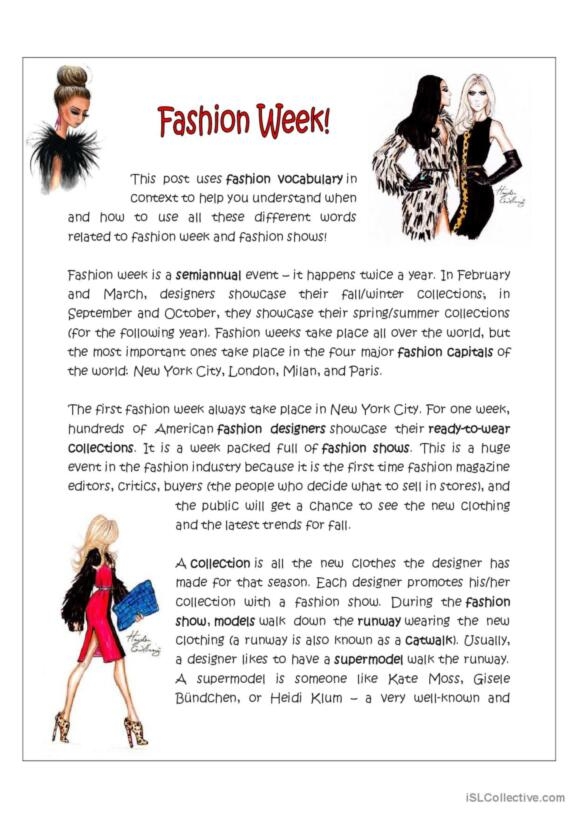 236 Fashion Intermediate B1 English ESL Worksheets Pdf