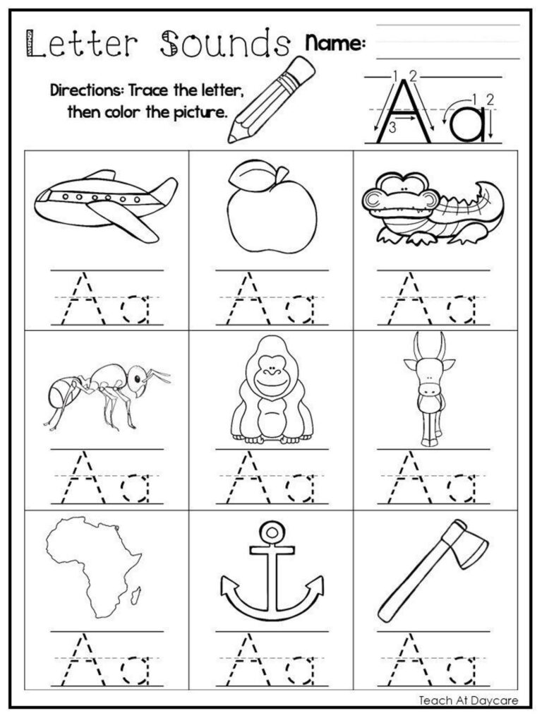 24 Printable Alphabet Letter Sounds Worksheets Preschool kdg Phonics