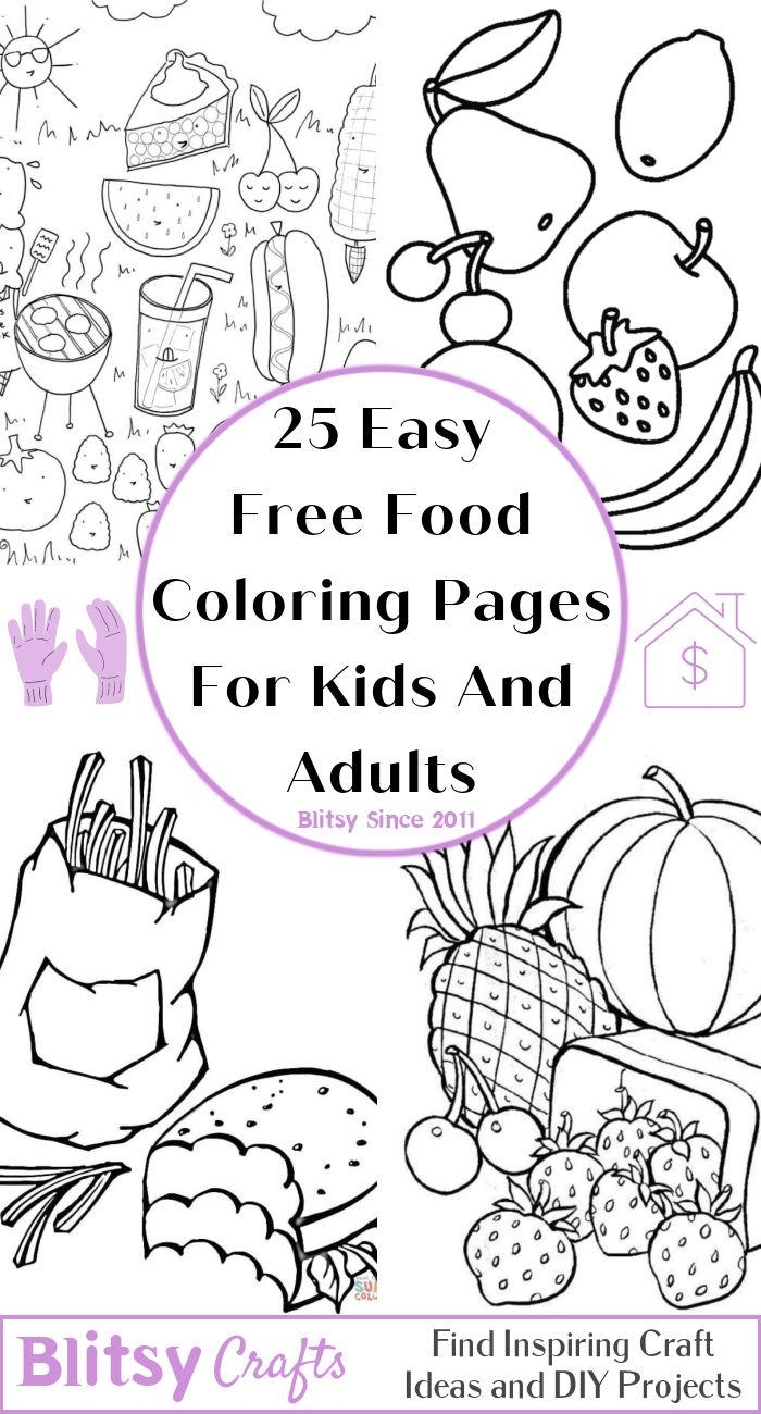 food coloring pages easy printable