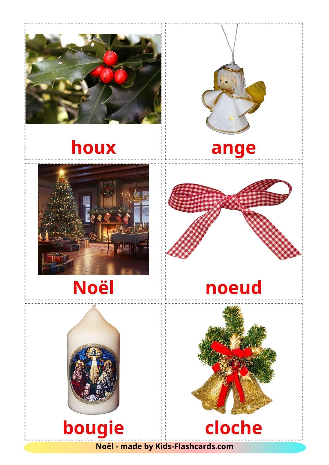28 FREE Christmas Flashcards PDF French Words
