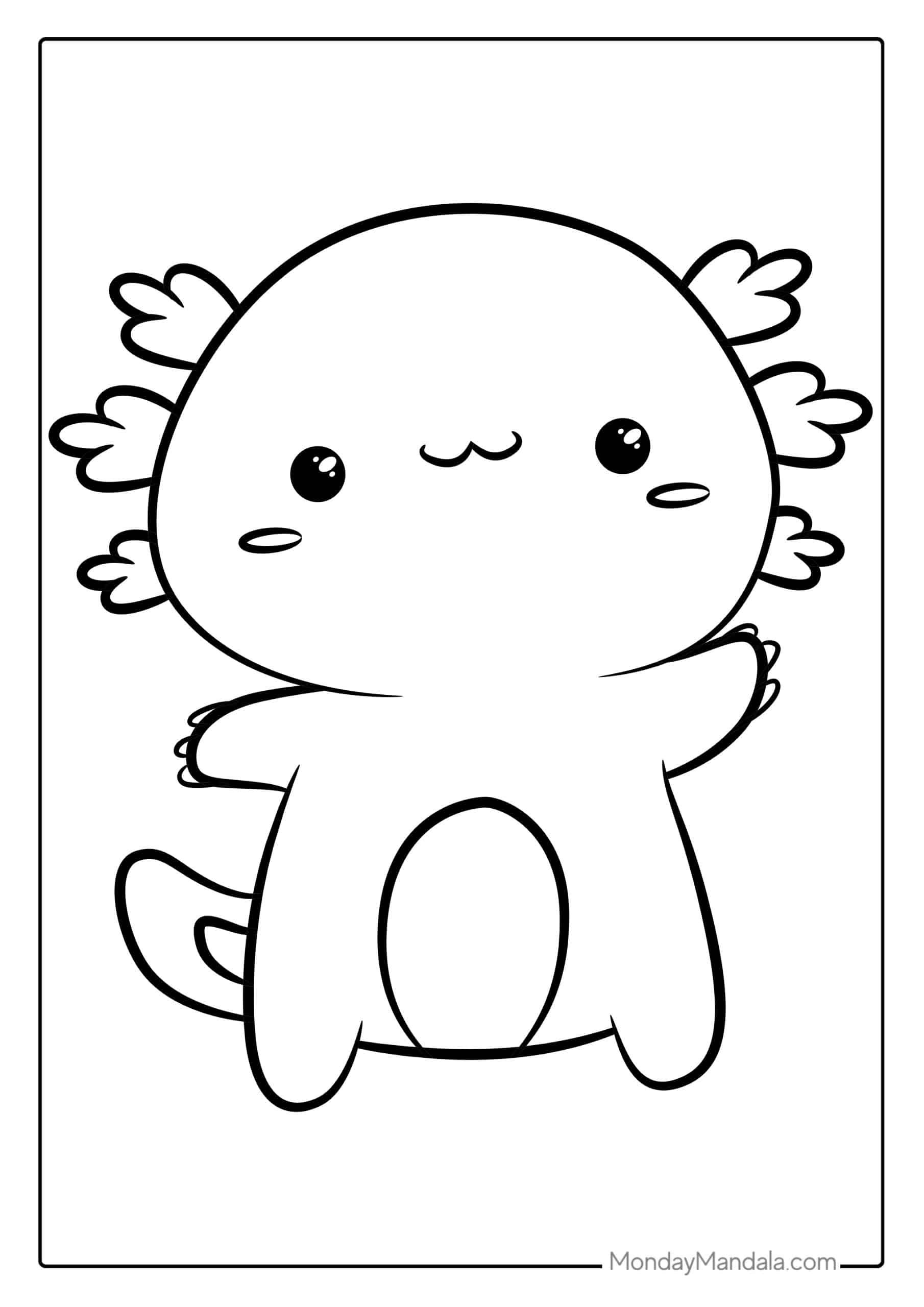 29 Axolotl Coloring Pages Free PDF Printables Cute Coloring Pages 
