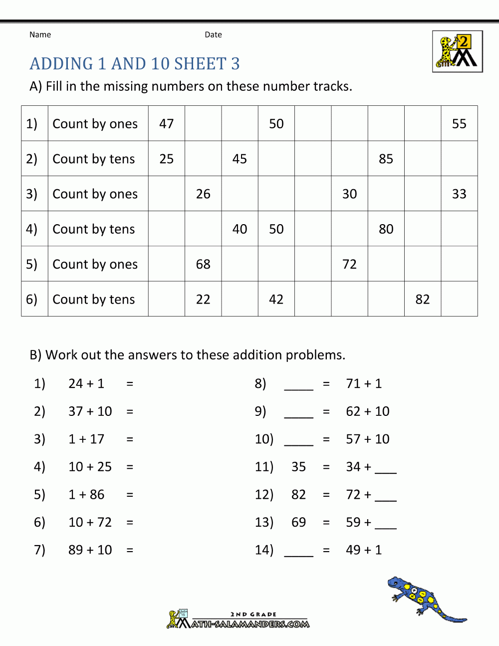 2nd Grade Addition Worksheets