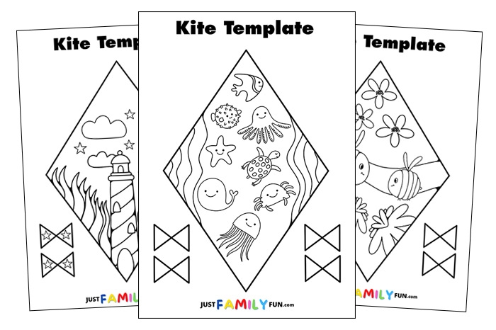 3 Printable Kite Template Craft Just Family Fun Worksheets Library
