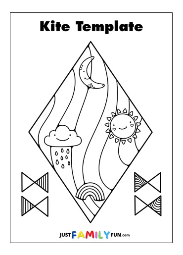 3 Printable Kite Template Craft Just Family Fun Worksheets Library