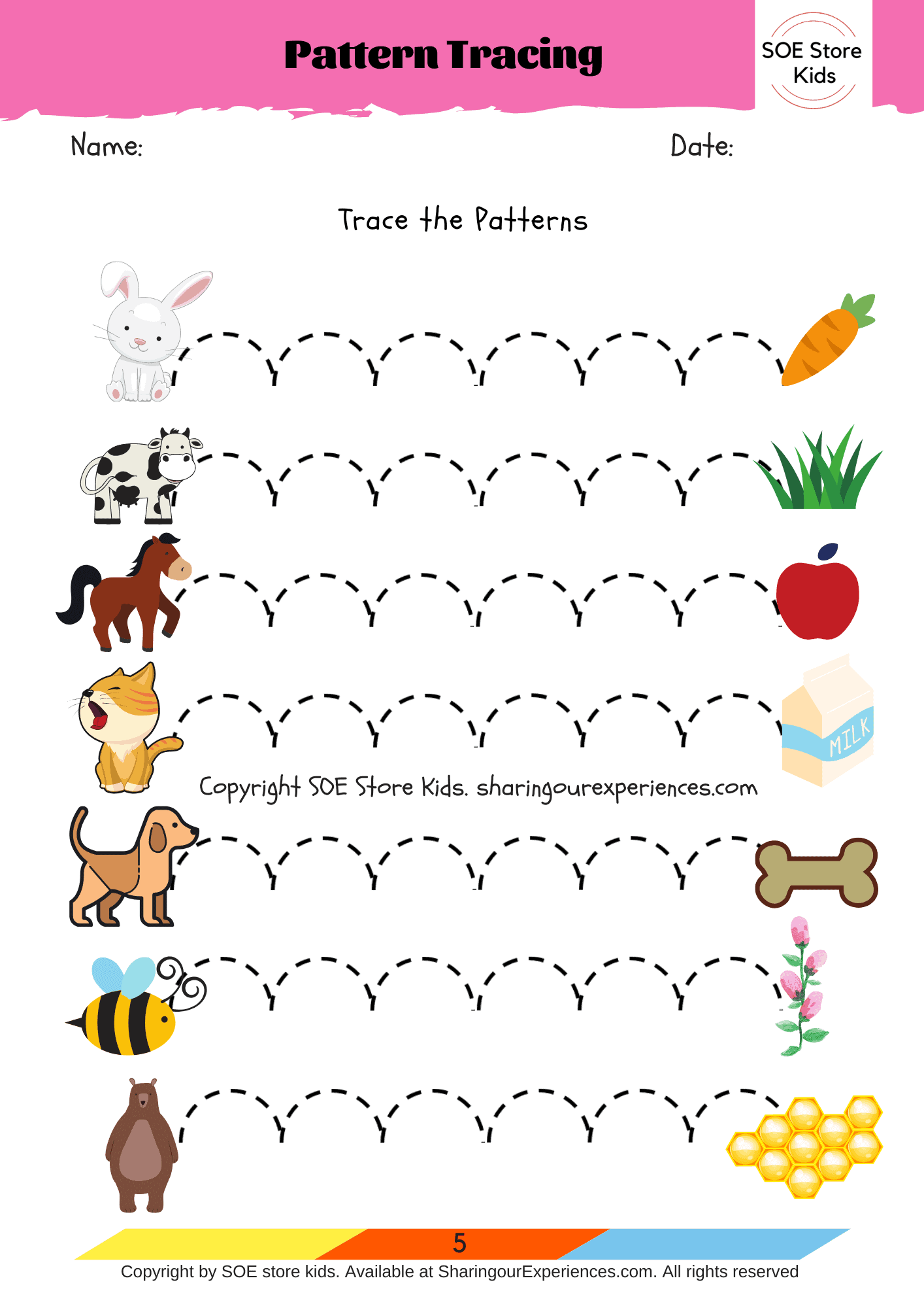 printable worksheet for 3 years old
