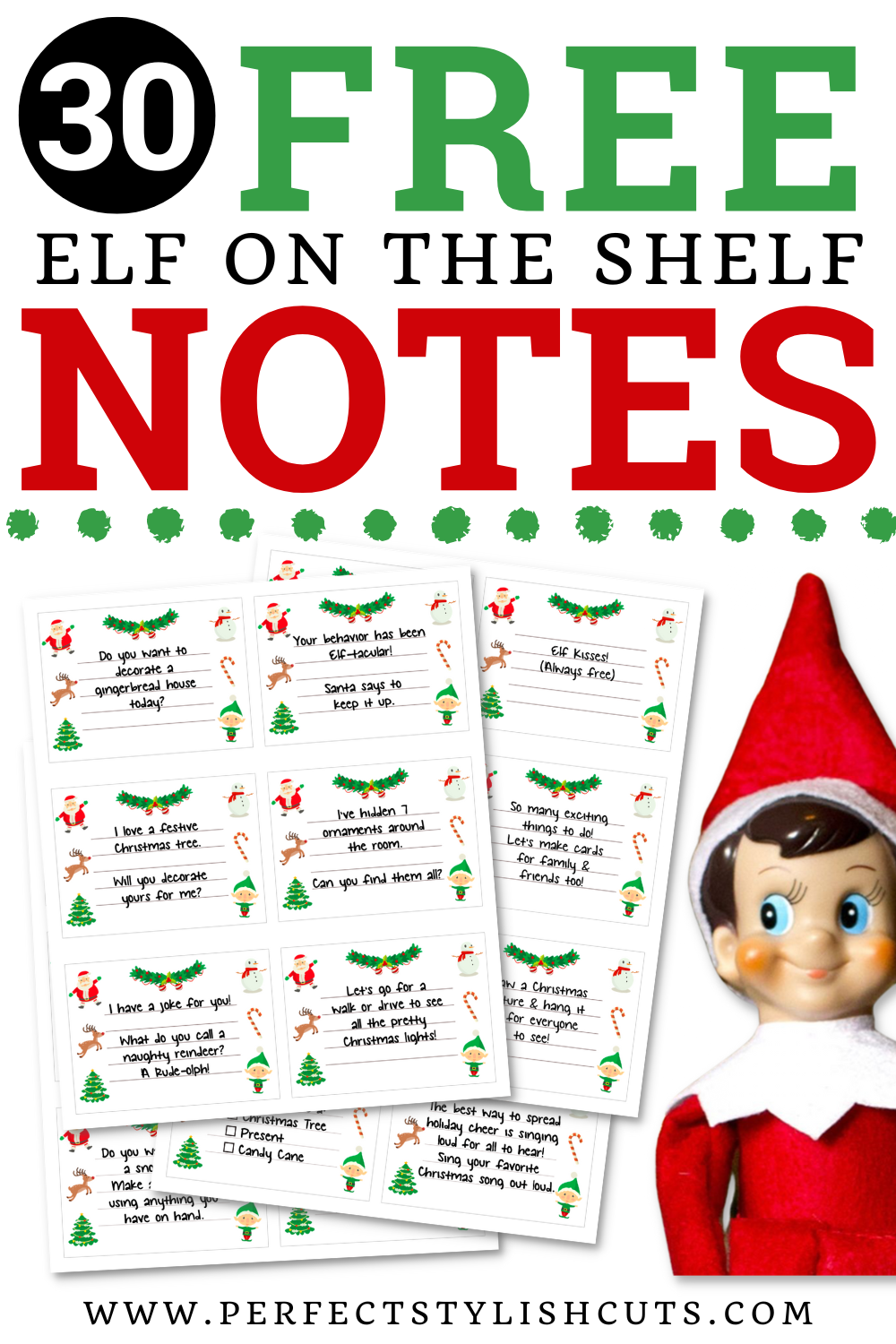 free printable elf cards