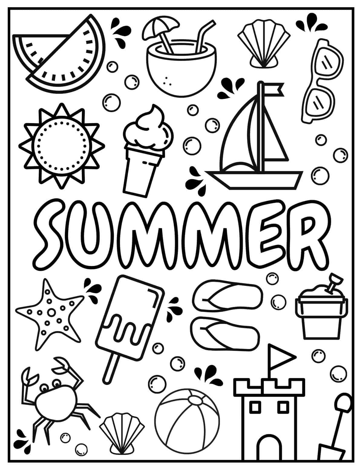 30 Free Summer Coloring Pages For Kids Coloring Pages Summer 