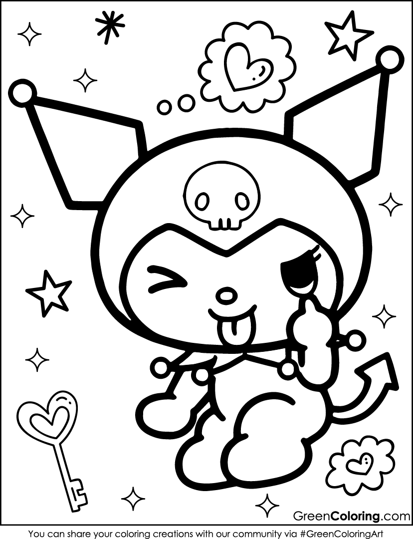 Kuromi Coloring Pages