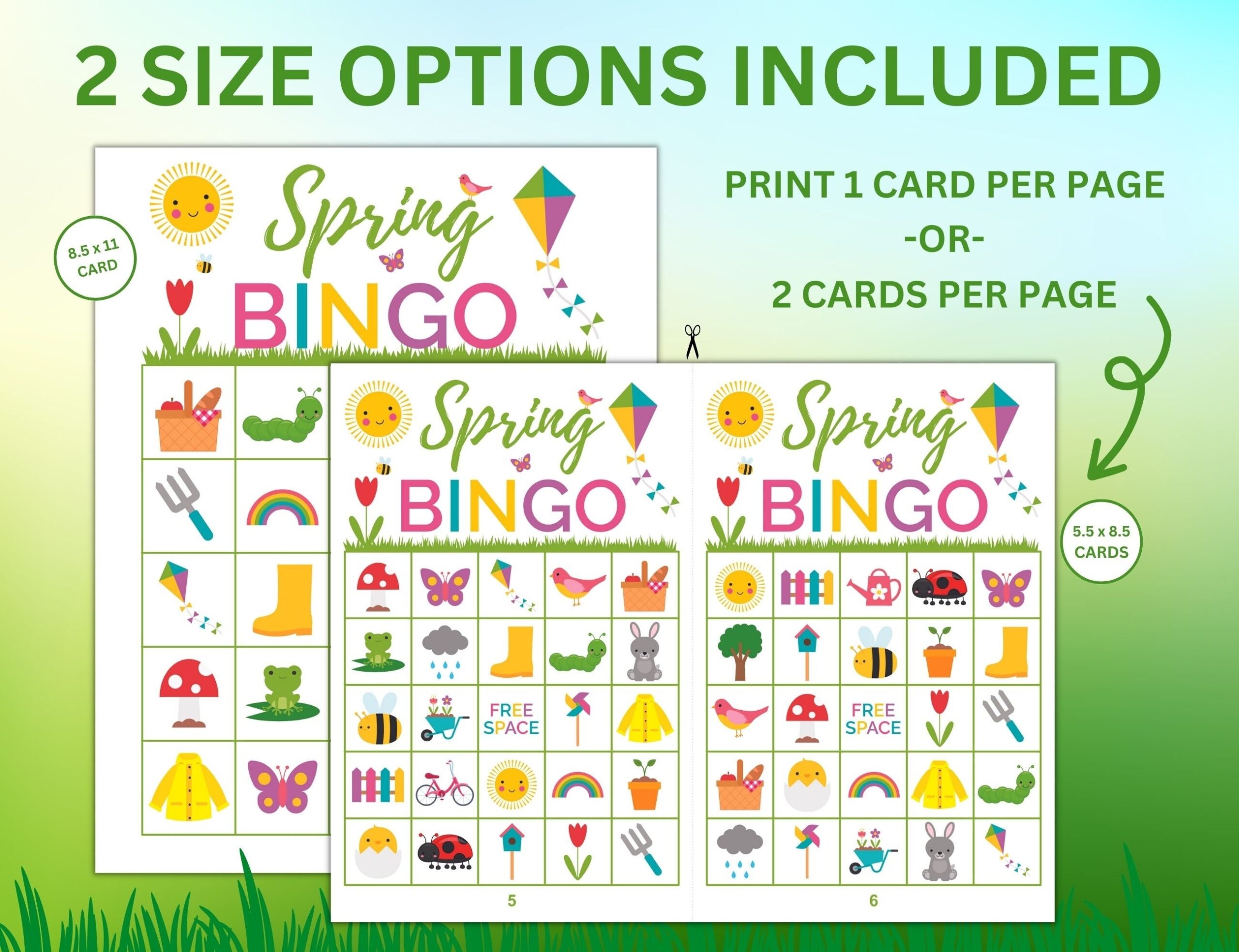 30 Printable Spring Bingo Cards Spring Bingo For Kids Spring 