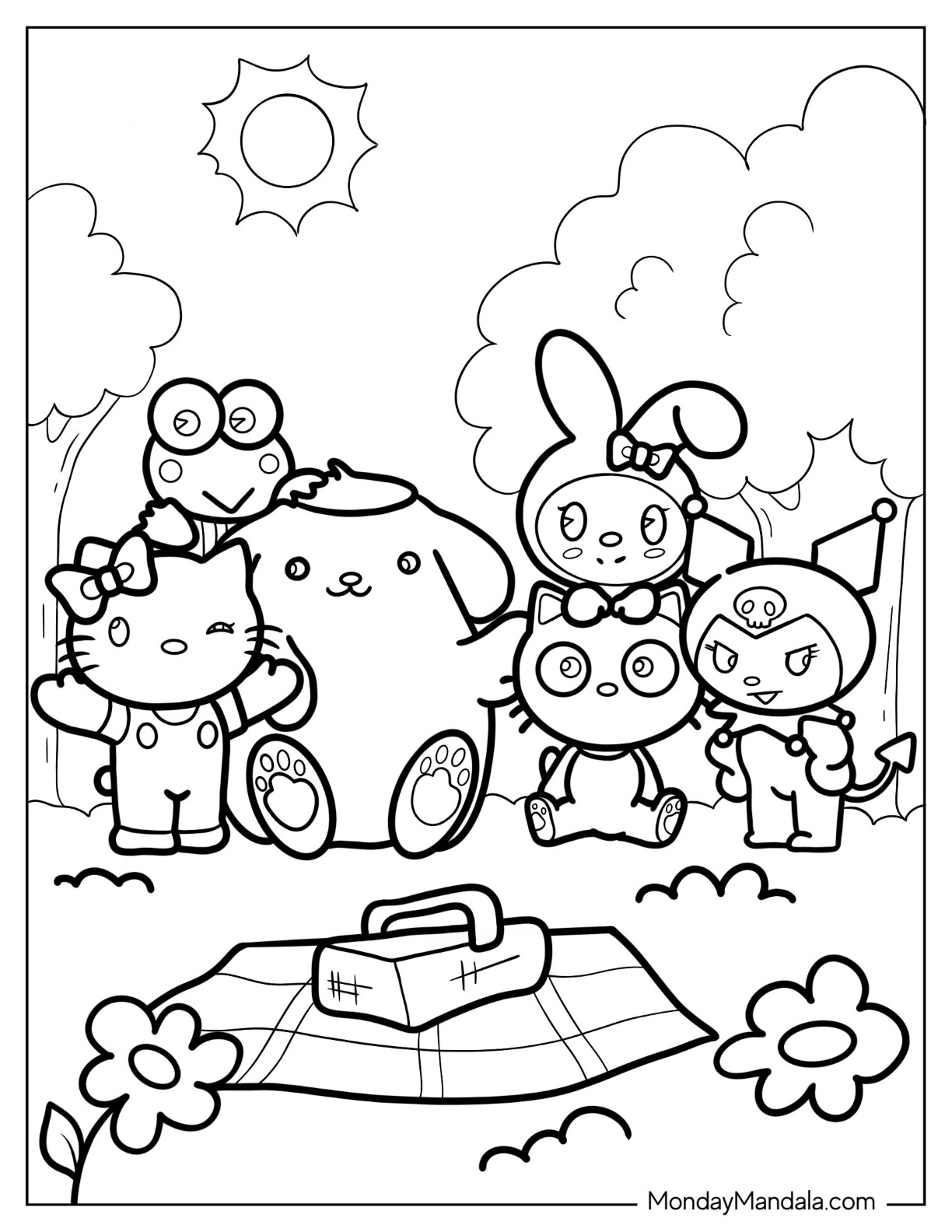 30 Sanrio Coloring Pages Free PDF Printables Worksheets Library