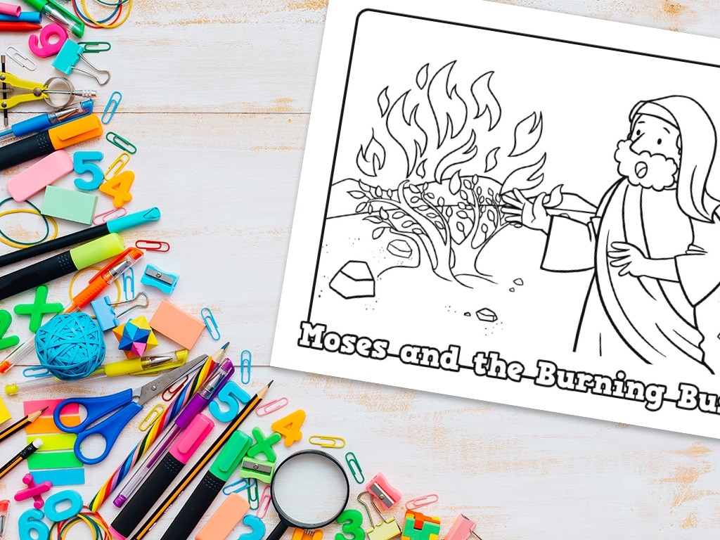  39 Moses And The Burning Bush 39 Printable Coloring Sheet MinistryArk