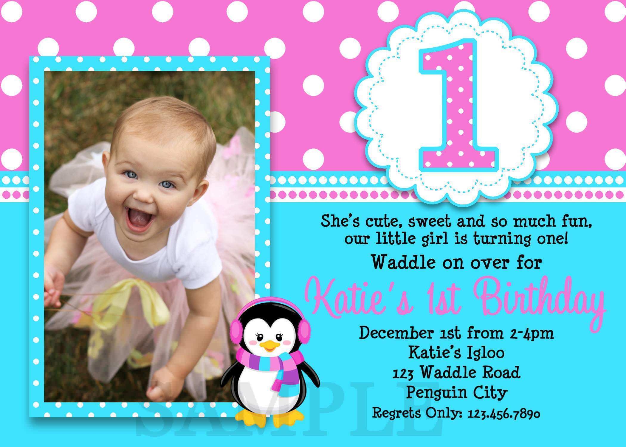 invitation template for 1st birthday