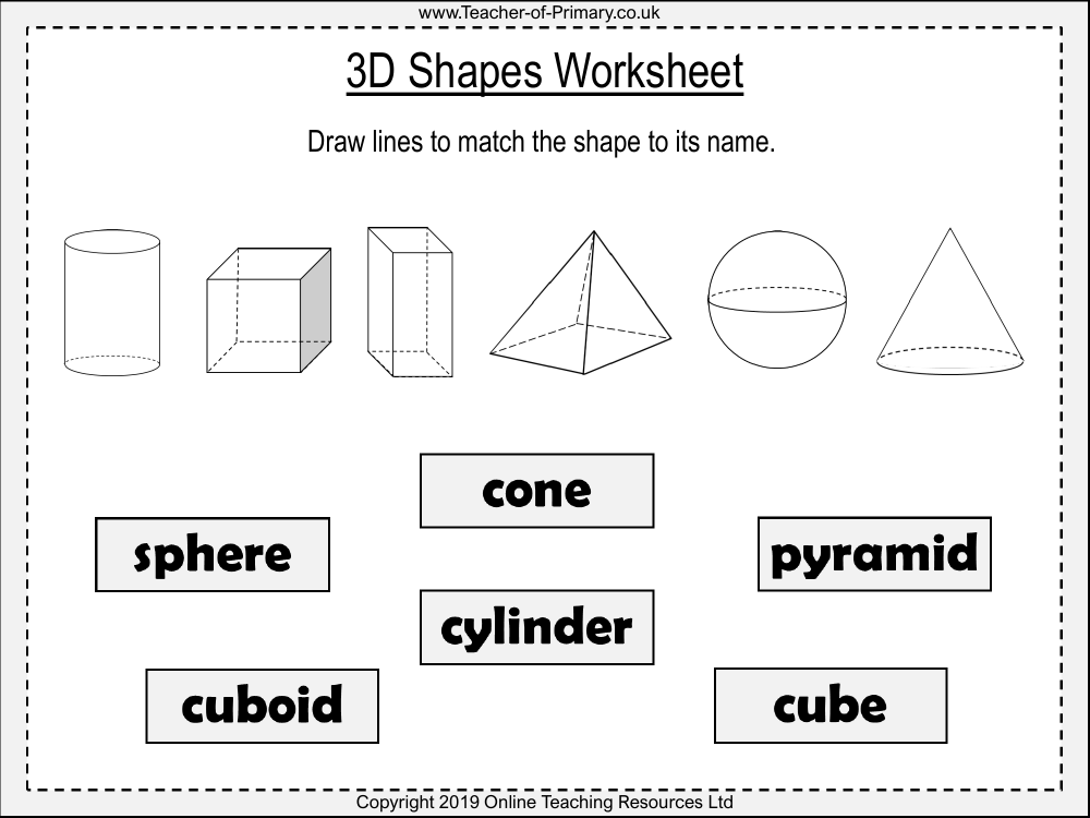 3D Shapes Worksheet Maths Year 1 Worksheets Library