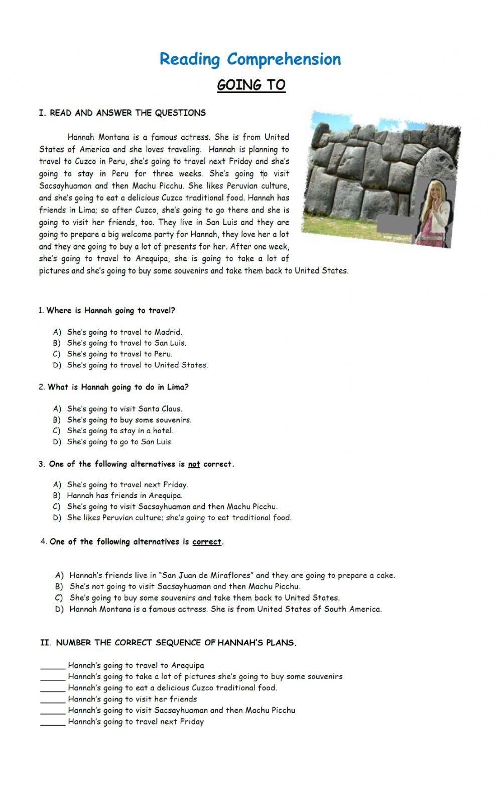 reading comprehension worksheets 3rd