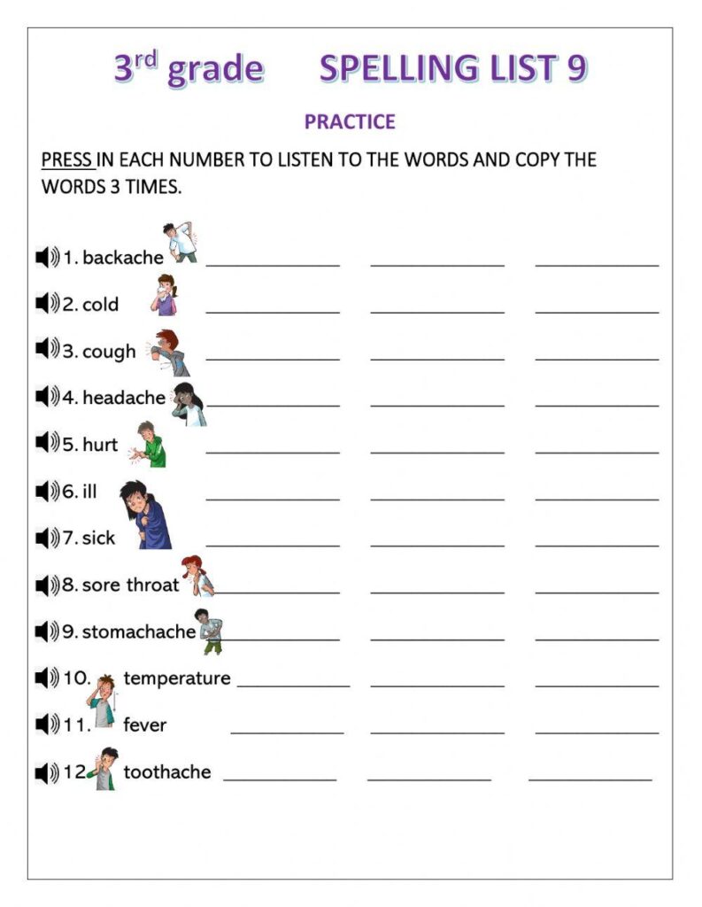 3rd Grade Spelling Worksheets Worksheets Library
