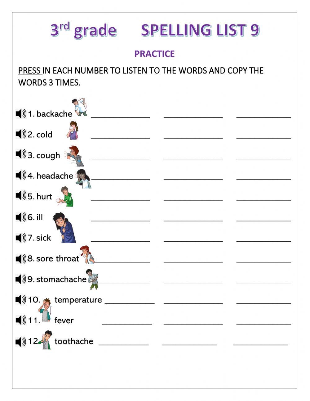 3rd Grade Spelling Worksheets Worksheets Library