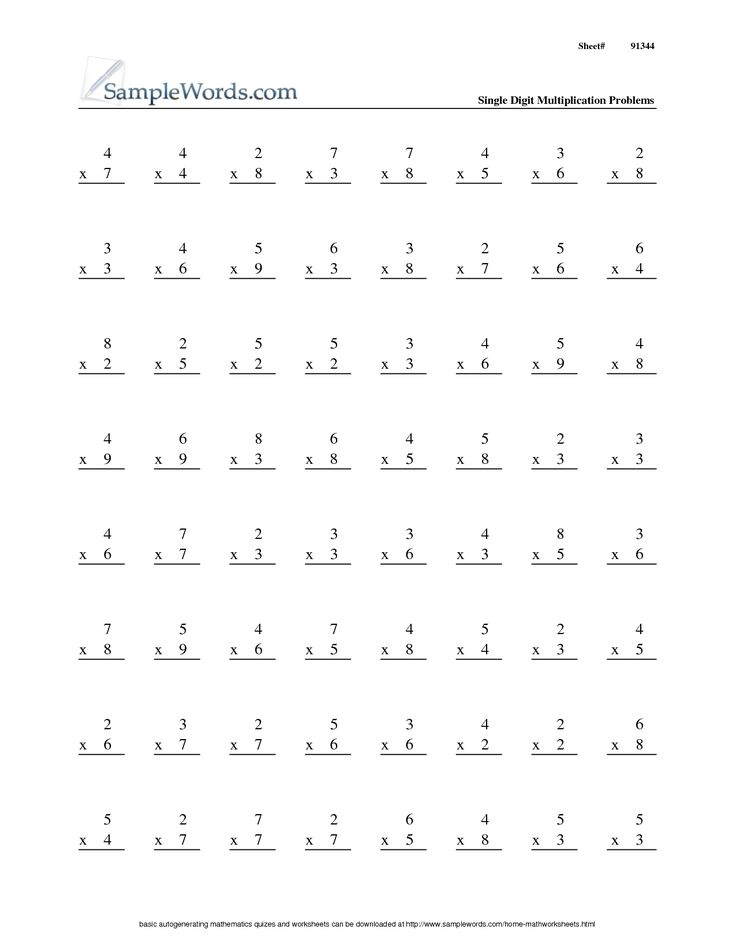 40 Math Worksheets For Third Graders Printable PDF Template