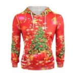 42 OFF 2025 Christmas Tree Print Long Sleeve Hoodie In RED DressLily
