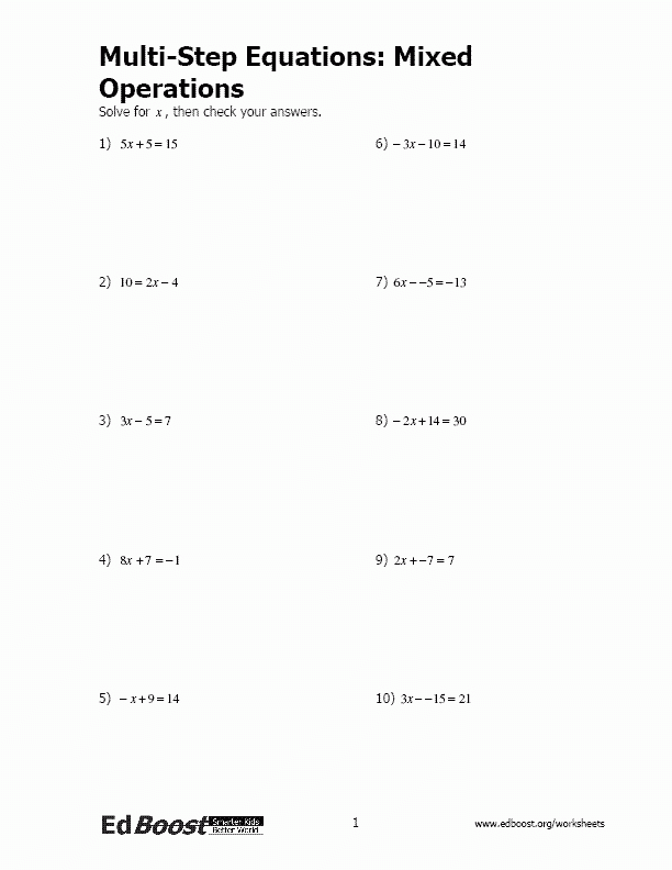 45 Two Step Equations Worksheet Pdf Chessmuseum Template Library