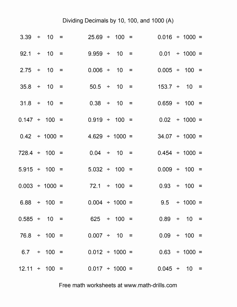 dividing decimals with decimals worksheet